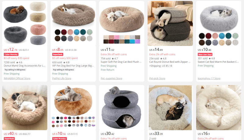 Round donut pet bed WooCommerce best-seller