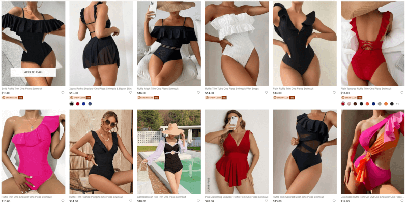 Ruffle one piece swimsuit dropshipping swimwear best-seller