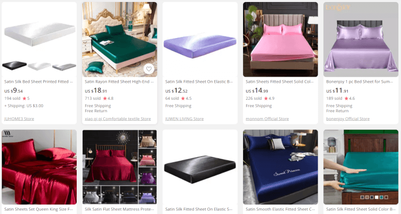 Satin Bedsheet Set for US dropshipping