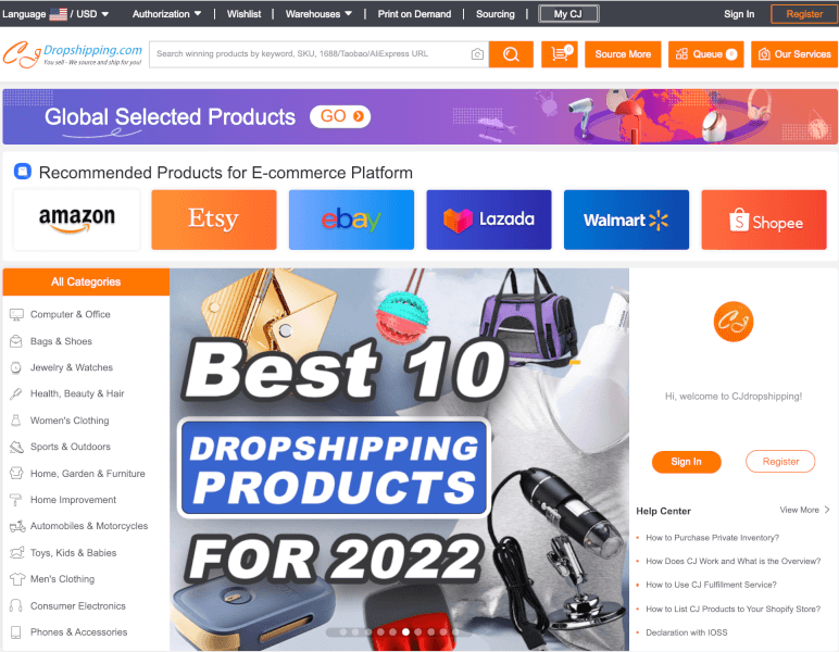 CJDropshipping dropshipping supplier Shopify