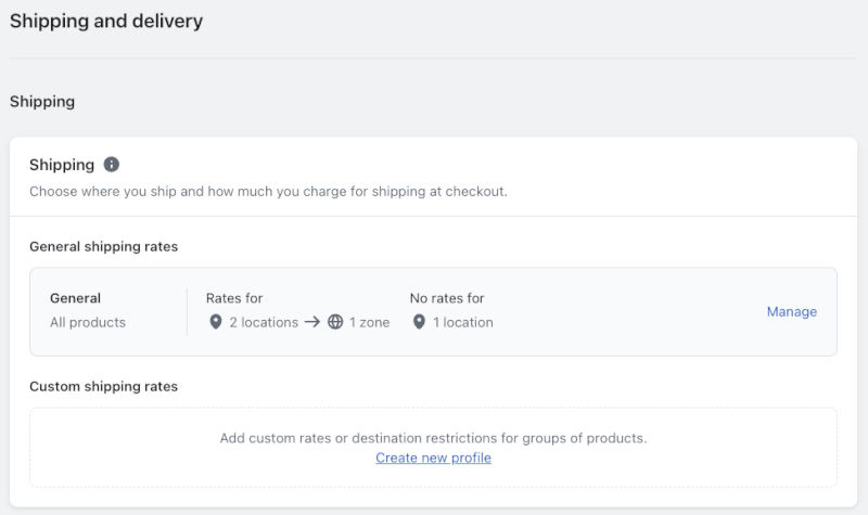 shopify shipping zones