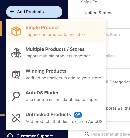 Single Product Uploader Selection