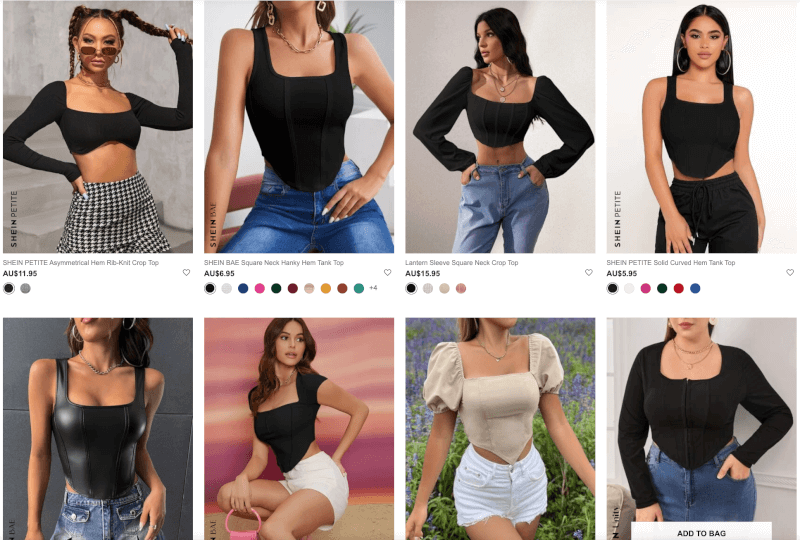 Square Neck Asymmetrical Top Shein Dropshipping