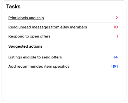 Overview's Tasks Subsection
