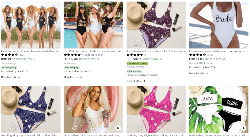 Team bride swimsuit set dropshipping swimwear best-seller