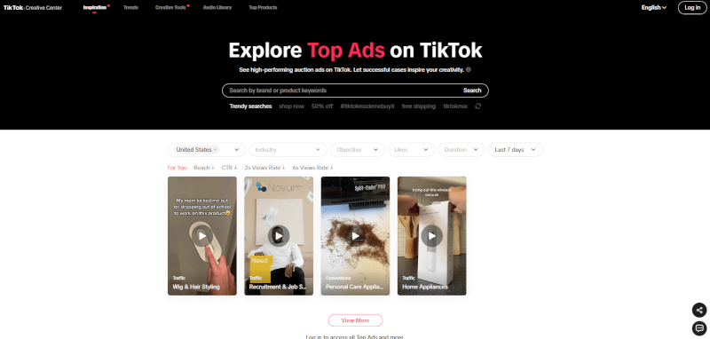 Tiktok Ads creative center