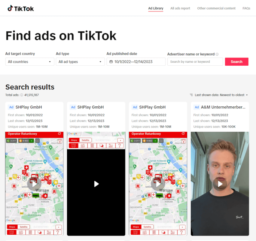 TikTok Ads Library