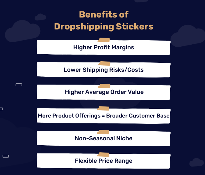 Benefits of Dropshipping Stickers infographic