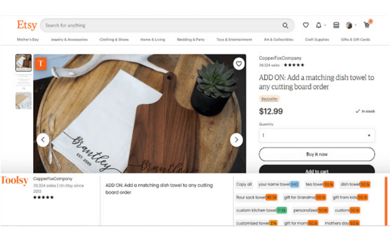 Toolsy.io Etsy Chrome Extension