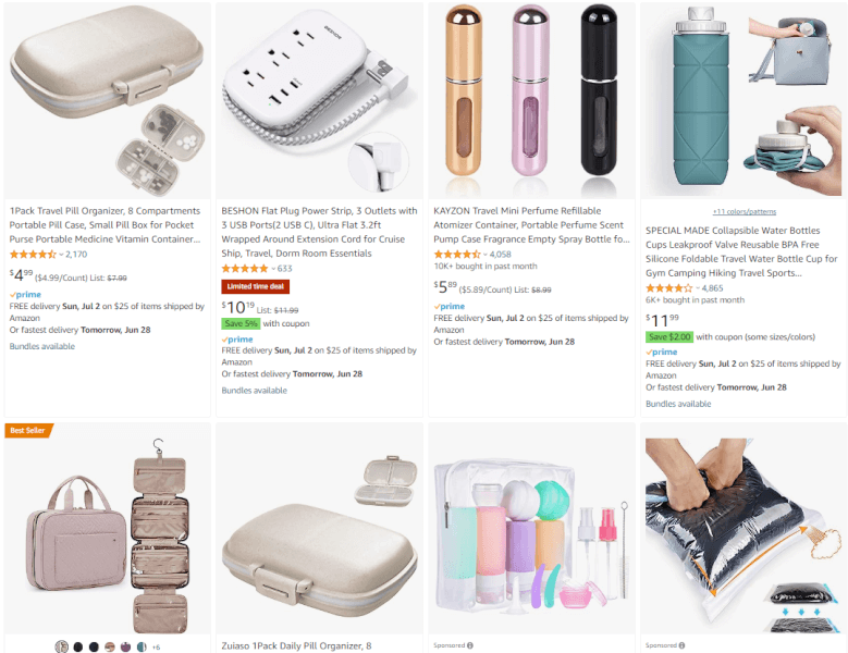 Travel accessories Amazon trend