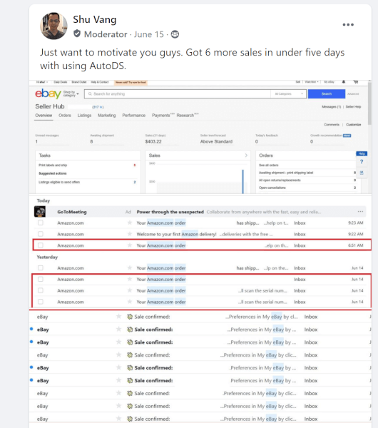 using autods shut has gotten more sales in less than a week