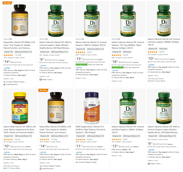 Vitamin D Supplements