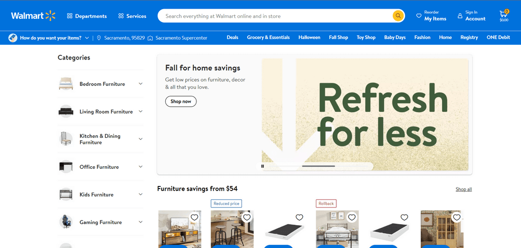 Walmart furniture dropshipping suppliers