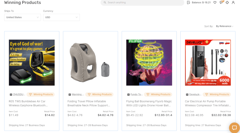 AutoDS Winning Products Hub 